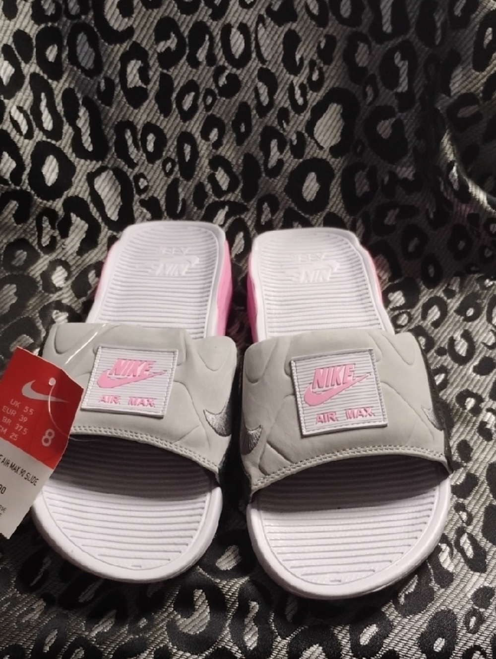 Nike Air Max 90 Slide Sandals in Gray and Pink